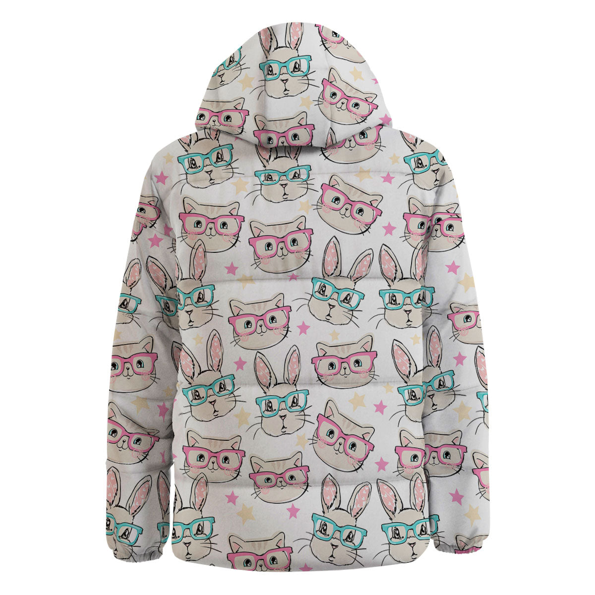Cat And Rabbit Print Pattern Down Jacket-grizzshop