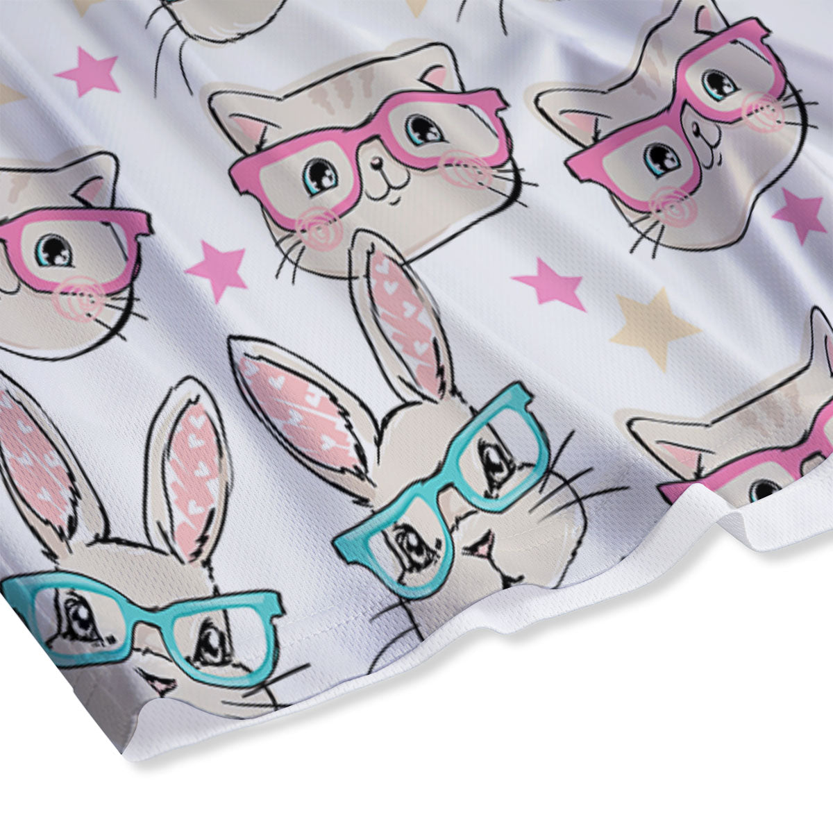 Cat And Rabbit Print Pattern Mesh Shorts-grizzshop