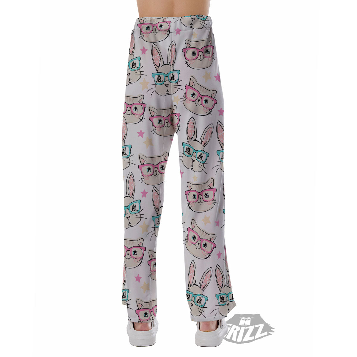 Cat And Rabbit Print Pattern Pajama Pants-grizzshop