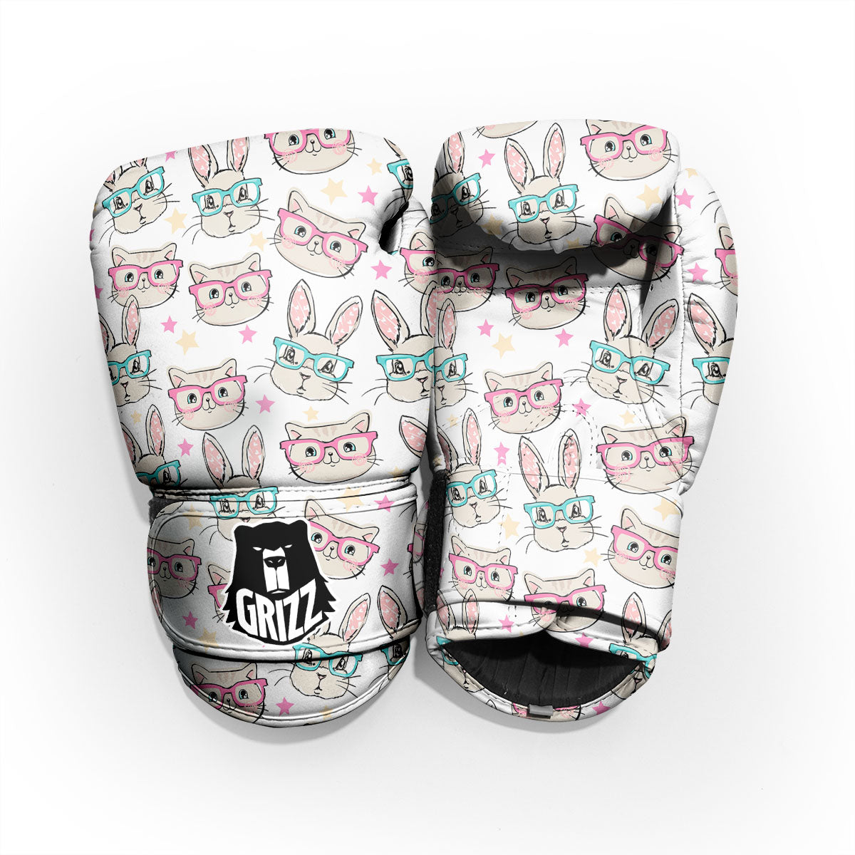 Cat And Rabbit Print Pattern Sparring Gloves-grizzshop