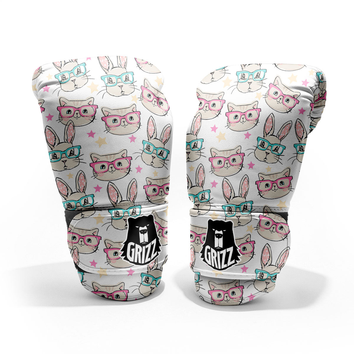 Cat And Rabbit Print Pattern Sparring Gloves-grizzshop