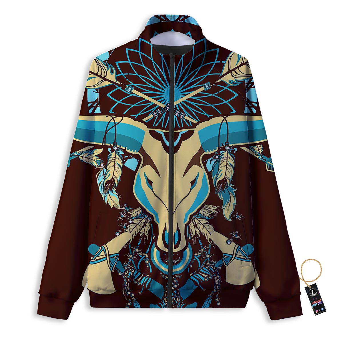 Cat And Rabbit Print Pattern Track Jacket-grizzshop