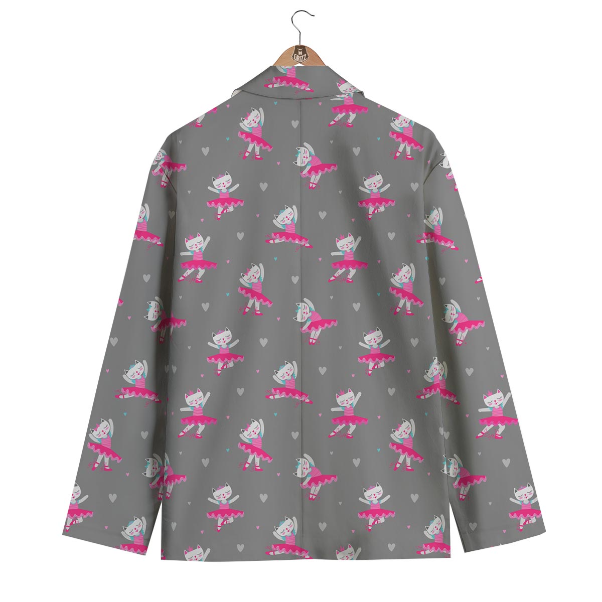 Cat Ballet Pattern Print Men's Blazer-grizzshop