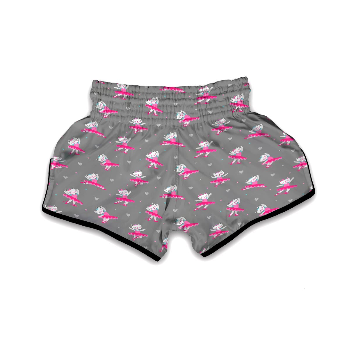 Cat Ballet Pattern Print Muay Thai Boxing Shorts-grizzshop