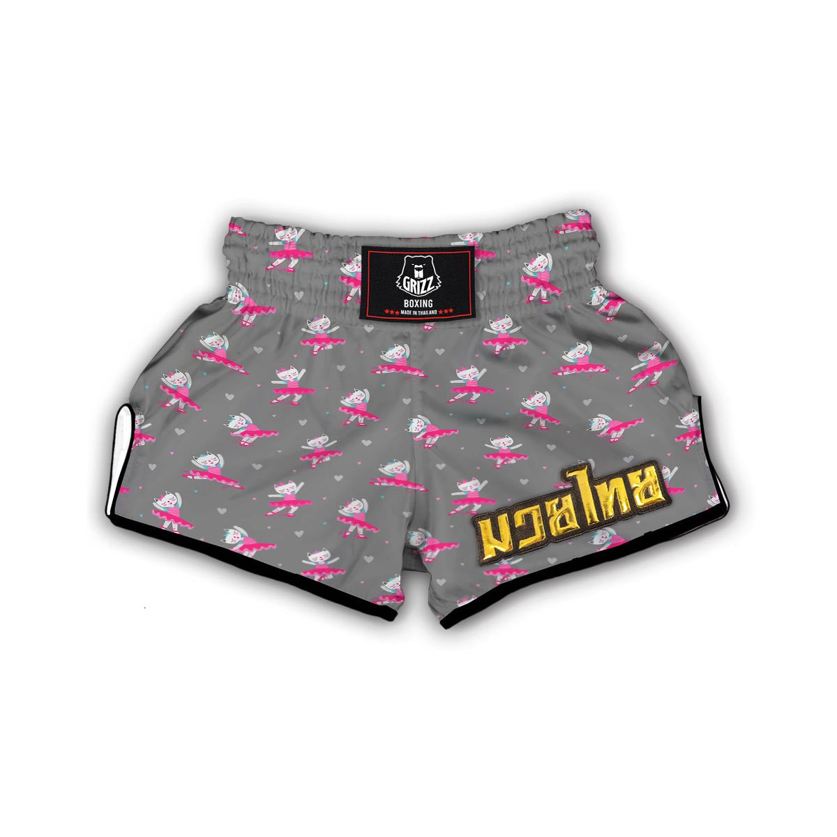 Cat Ballet Pattern Print Muay Thai Boxing Shorts-grizzshop