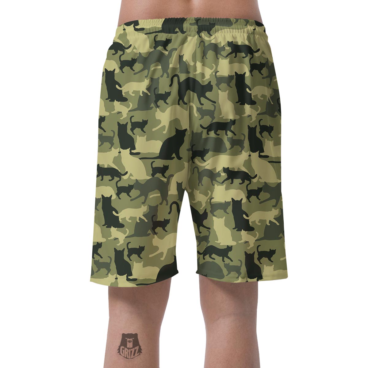 Cat Camouflage Print Men's Shorts-grizzshop