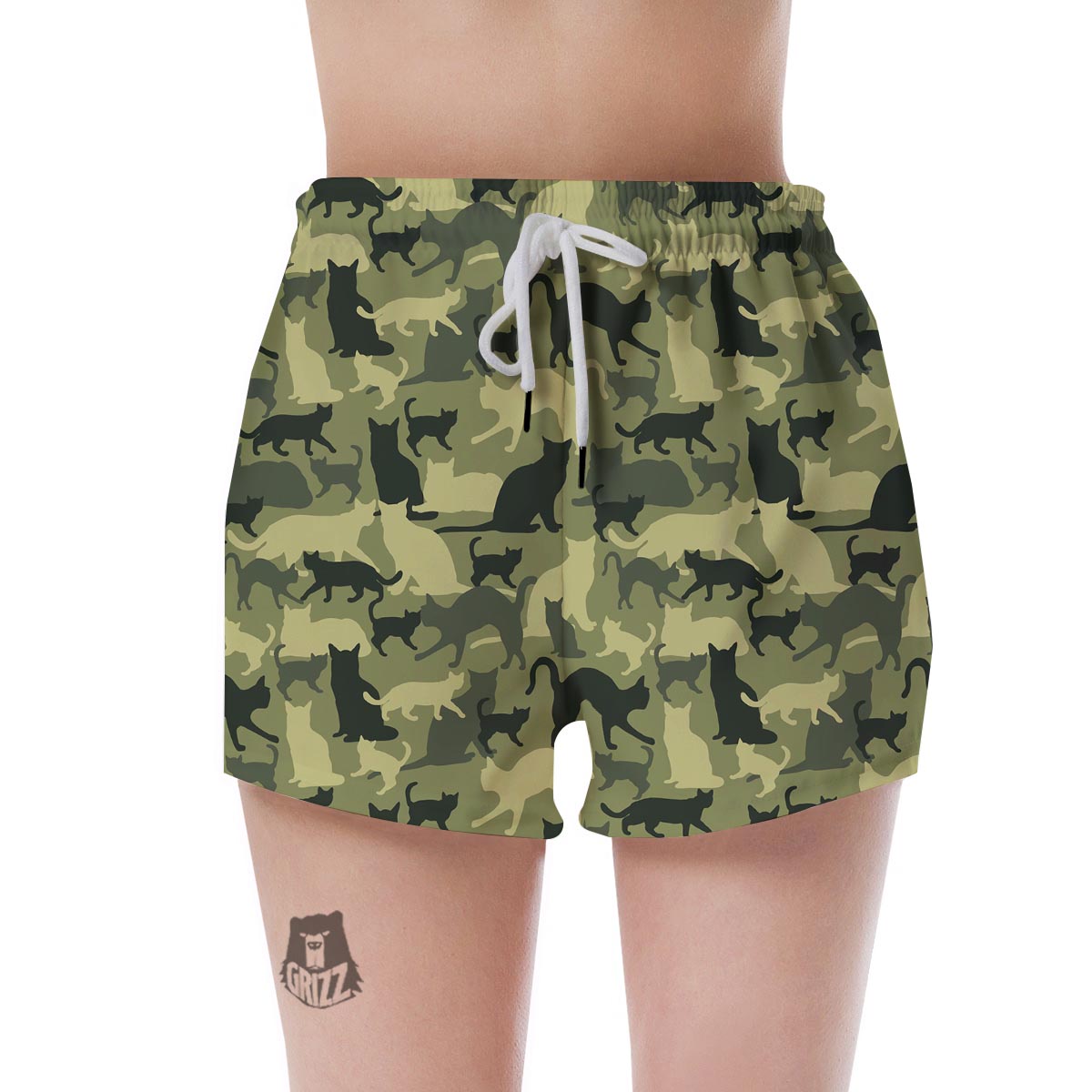 Cat Camouflage Print Women's Shorts-grizzshop