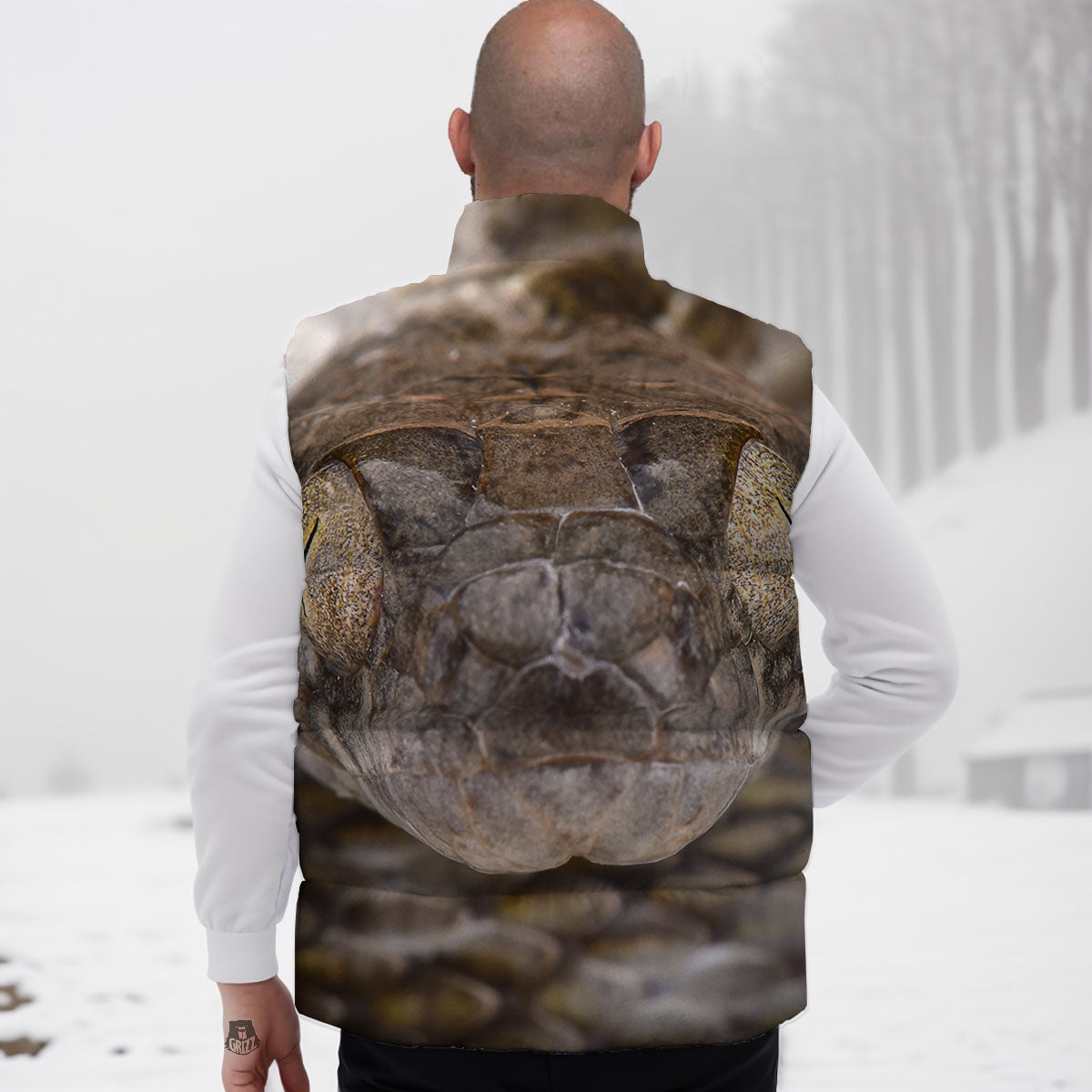 Cat Eyed Snake Malagasy Print Down Vest