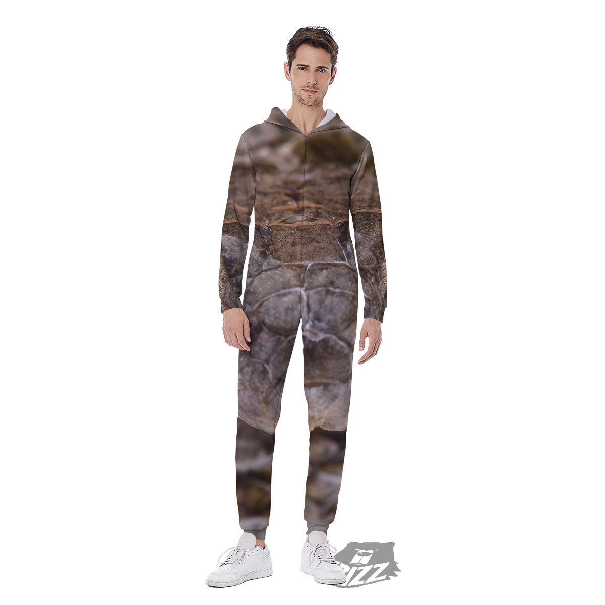 Cat Eyed Snake Malagasy Print Men's Jumpsuit-grizzshop