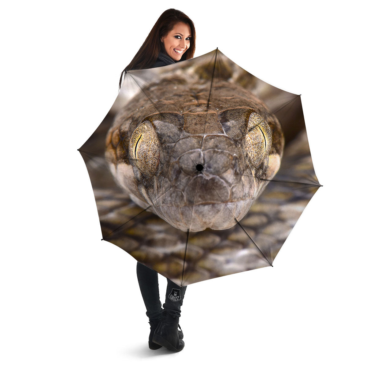 Cat Eyed Snake Malagasy Print Umbrella-grizzshop