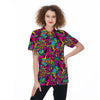 Cat Hippie Psychedelic Women's Golf Shirts-grizzshop