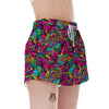 Cat Hippie Psychedelic Women's Shorts-grizzshop