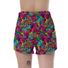 Cat Hippie Psychedelic Women's Shorts-grizzshop