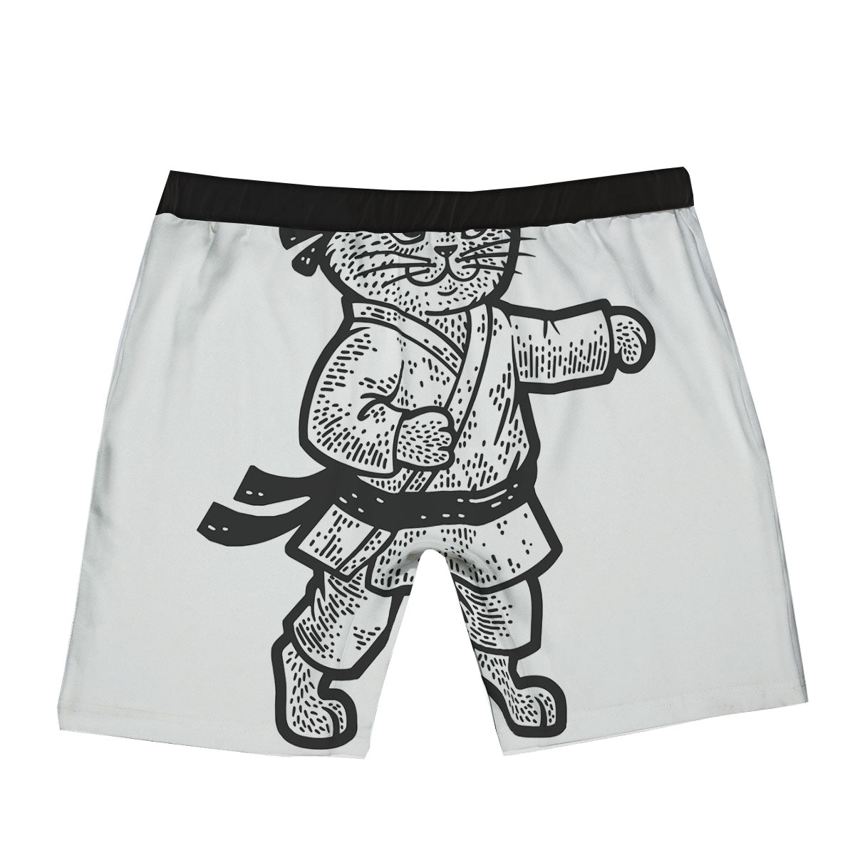 Cat Karate Print Boxer Briefs-grizzshop