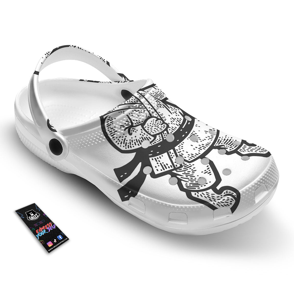 Cat Karate Print Clog-grizzshop