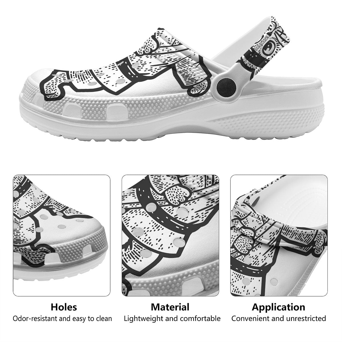 Cat Karate Print Clog-grizzshop