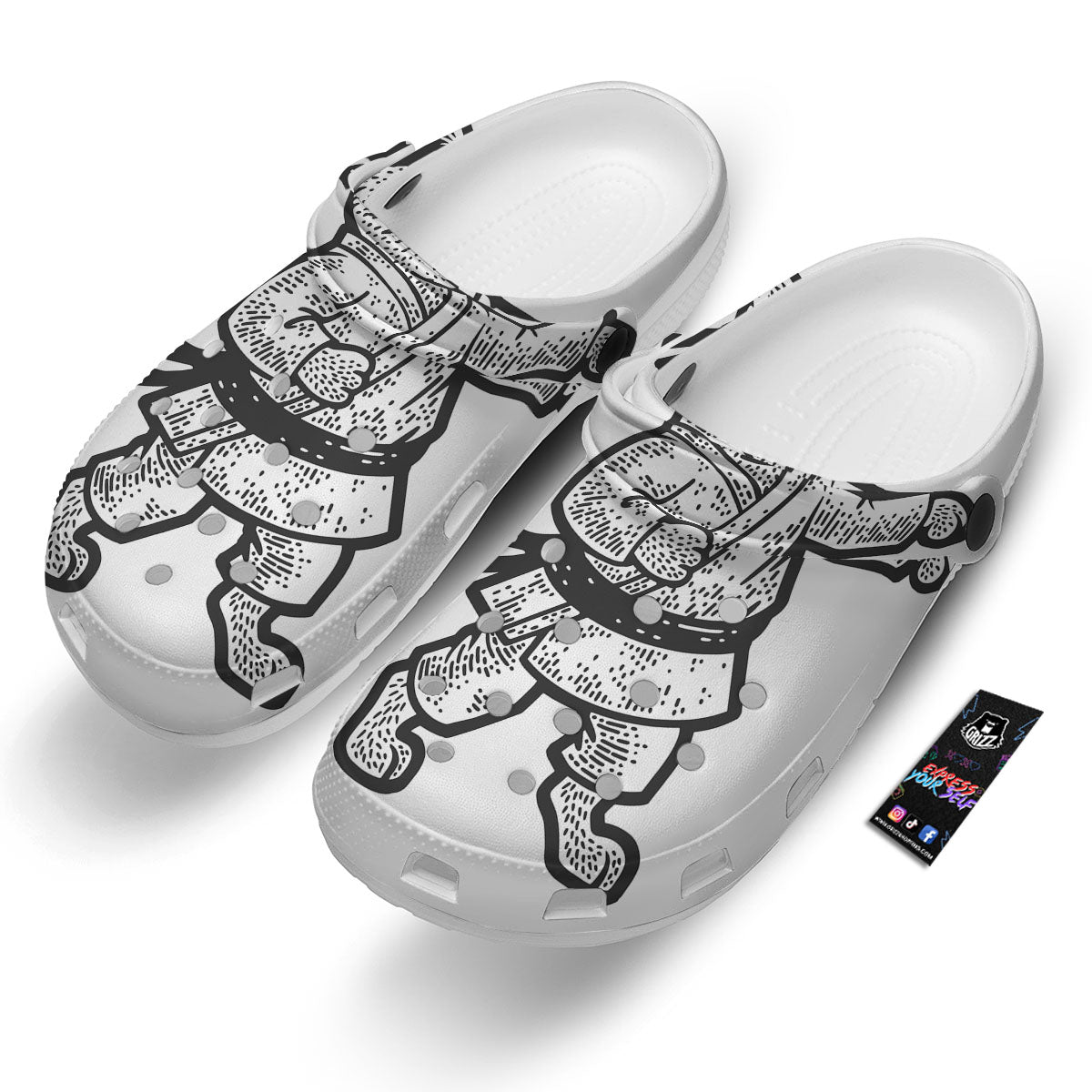 Cat Karate Print Clog-grizzshop