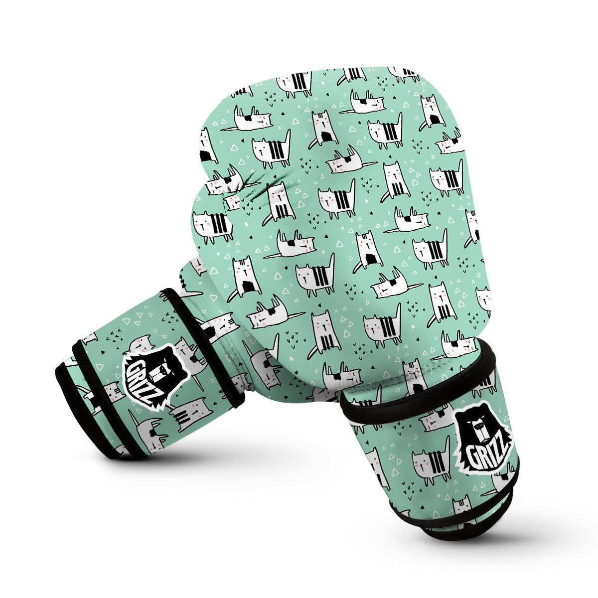 Cat Kitten Pattern Print Boxing Gloves-grizzshop