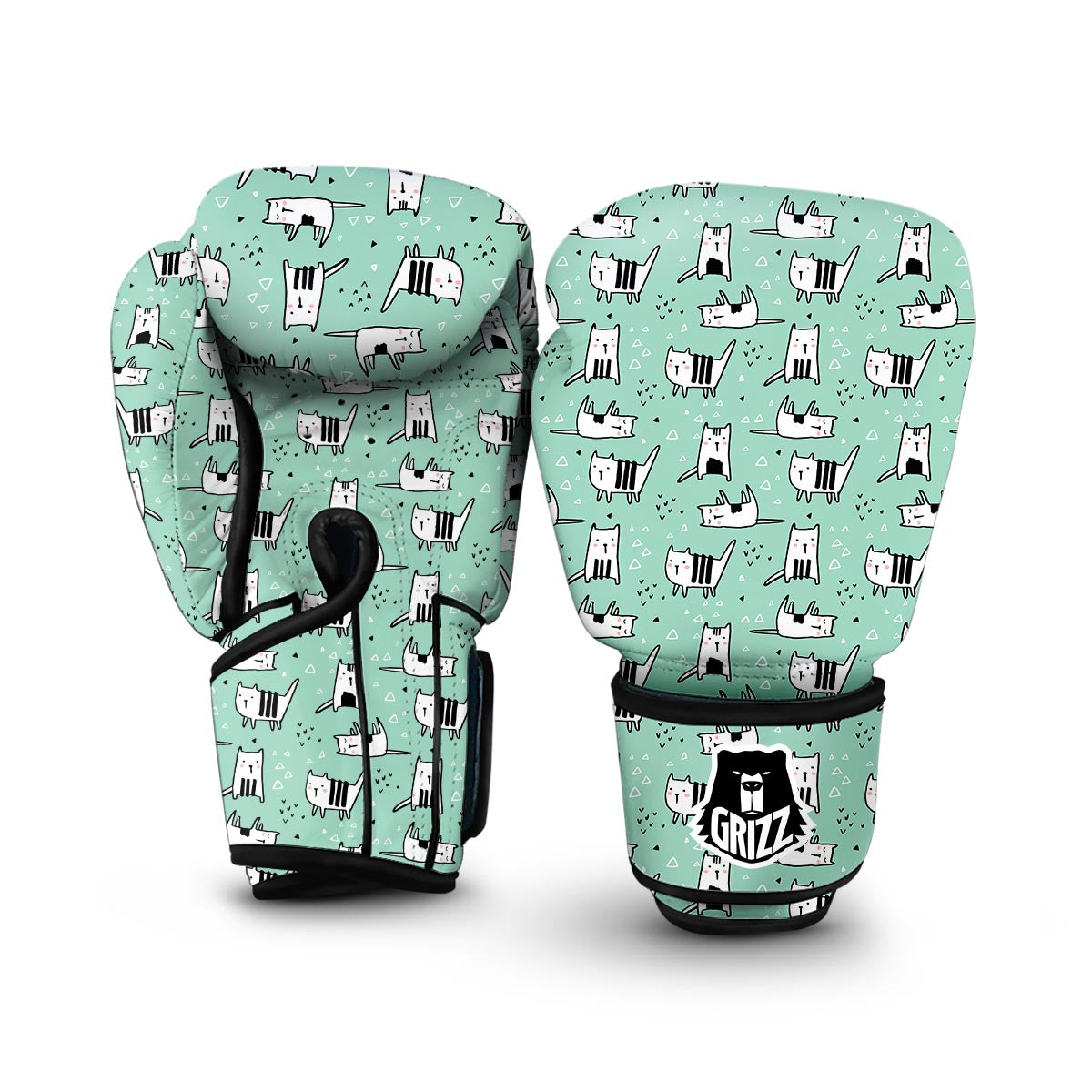 Cat Kitten Pattern Print Boxing Gloves-grizzshop