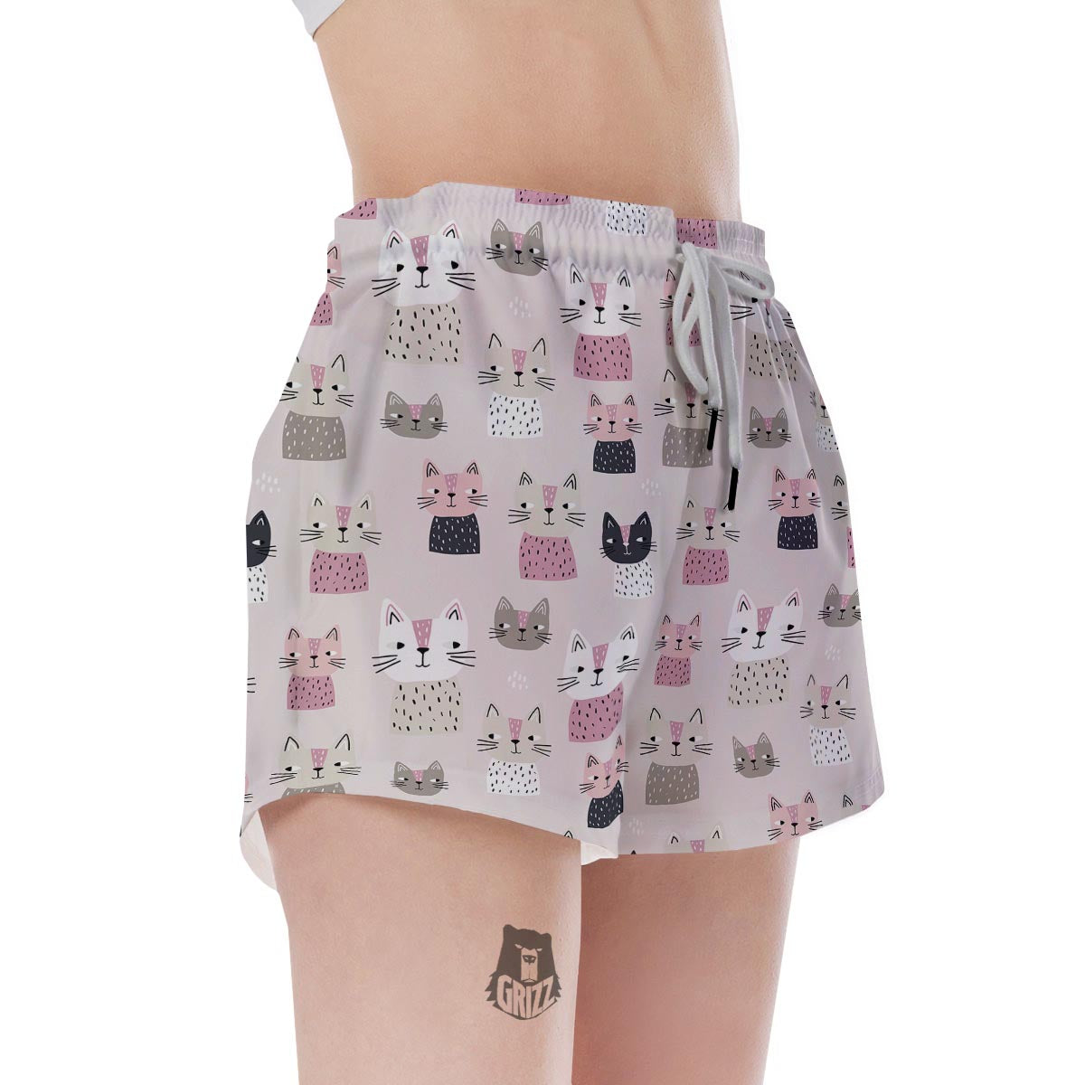 Cat Print Women's Shorts-grizzshop