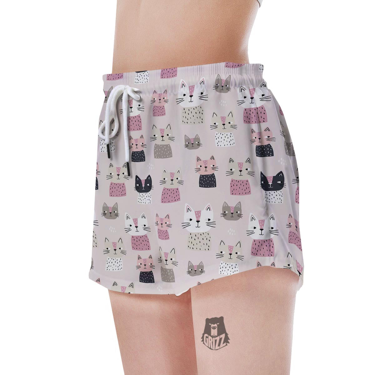 Cat Print Women's Shorts-grizzshop
