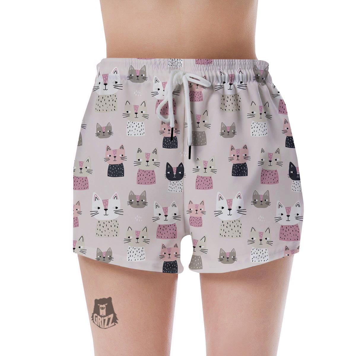Cat Print Women's Shorts-grizzshop