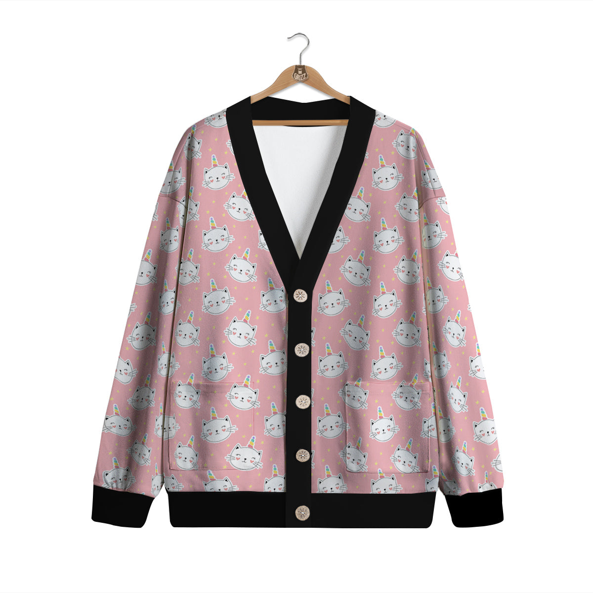 Cat Unicorn Cute Print Pattern Cardigan-grizzshop