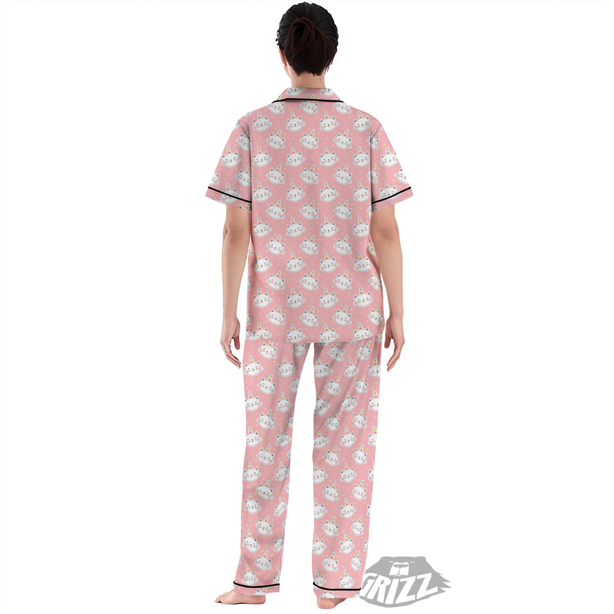 Cat Unicorn Cute Print Pattern Women's Pajamas Set-grizzshop