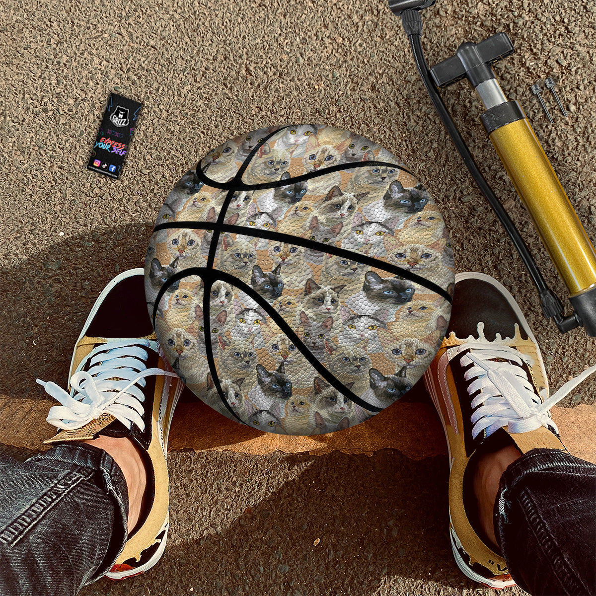 Cats Portrait Print Pattern Basketball-grizzshop