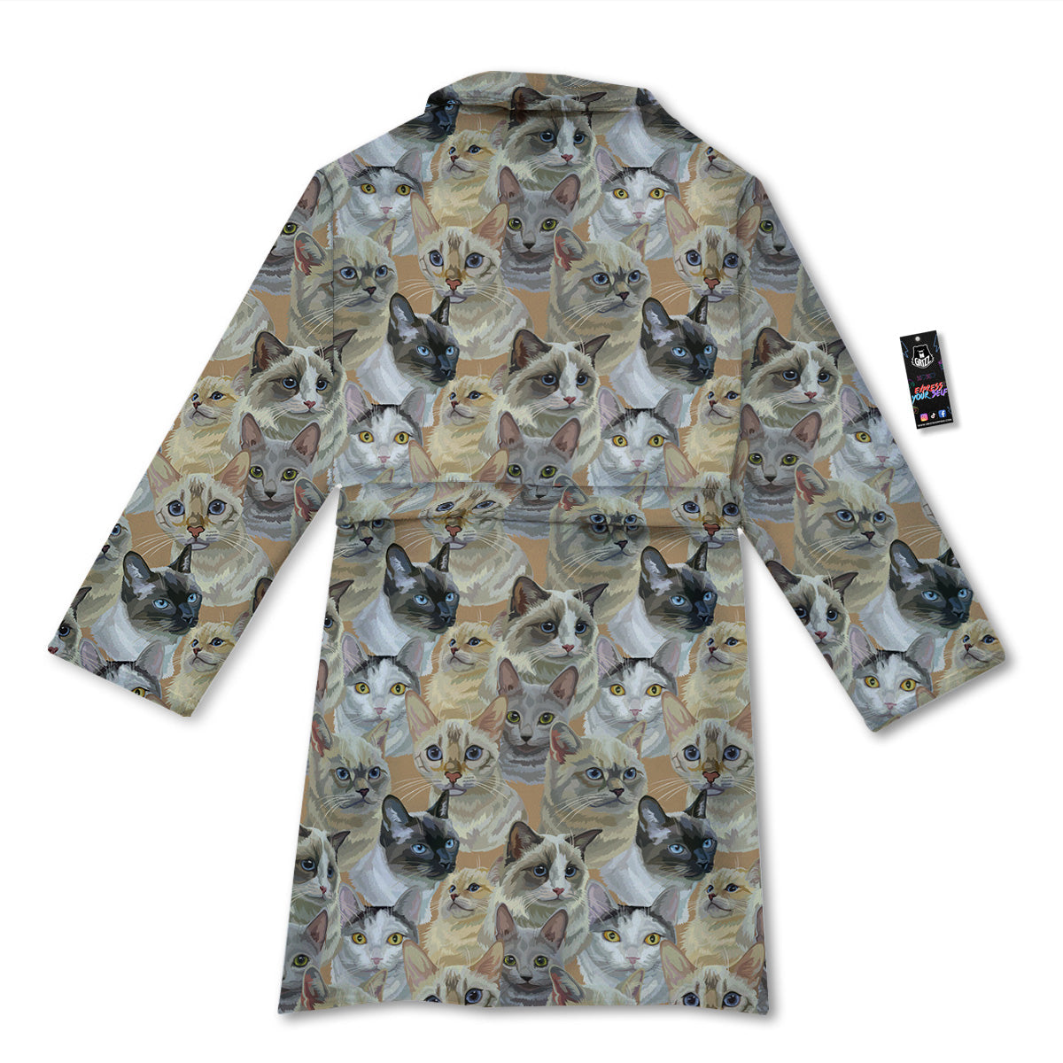 Cats Portrait Print Pattern Bathrobe-grizzshop