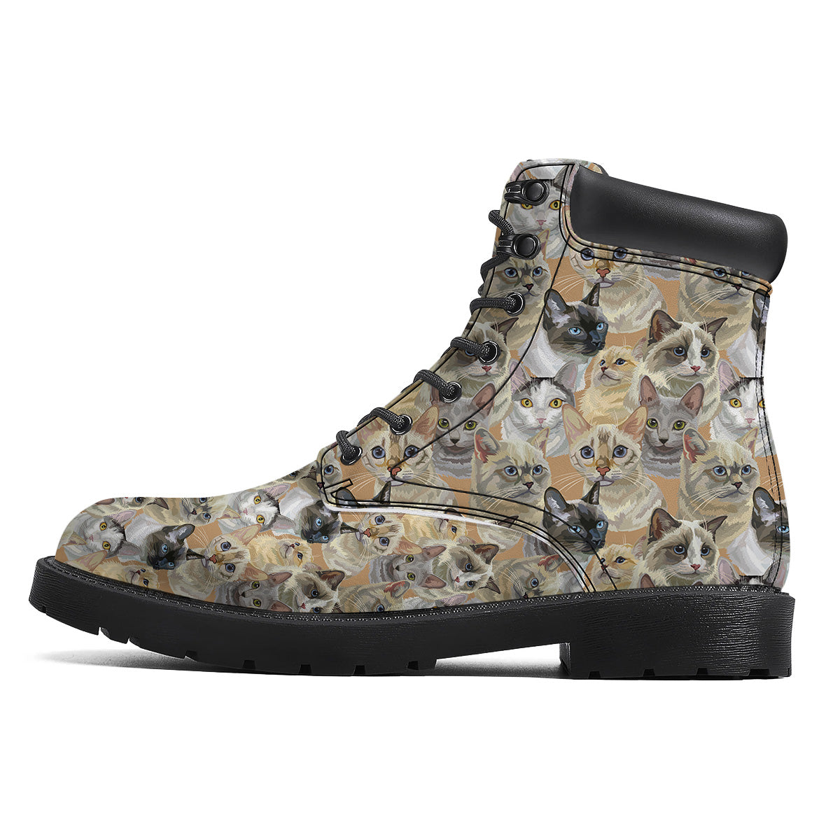 Cats Portrait Print Pattern Boots-grizzshop