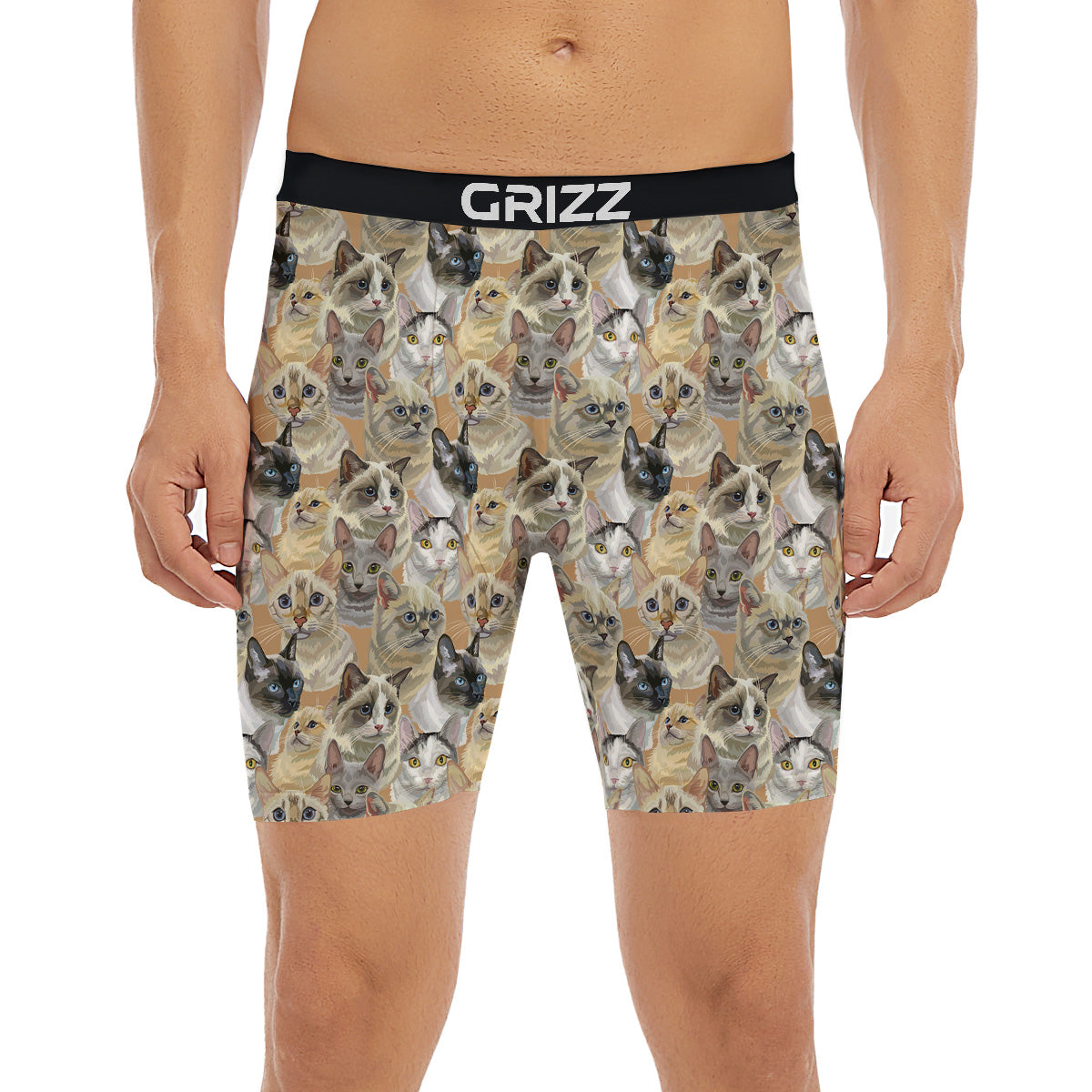 Cats Portrait Print Pattern Boxer Briefs-grizzshop