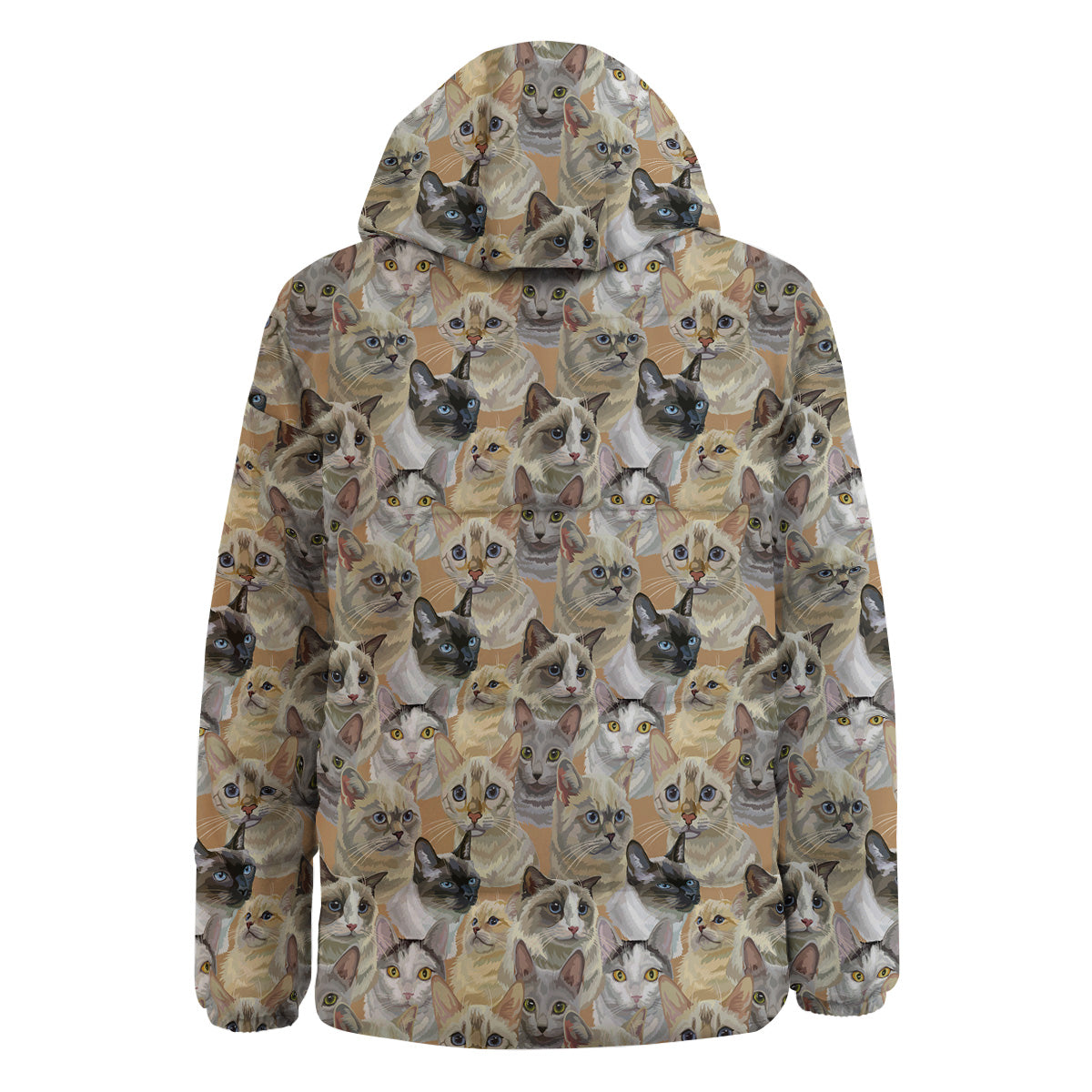 Cats Portrait Print Pattern Down Jacket-grizzshop
