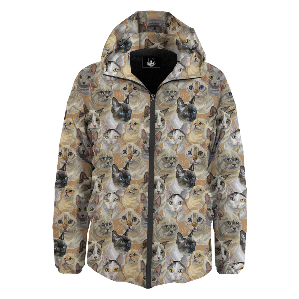 Cats Portrait Print Pattern Down Jacket-grizzshop