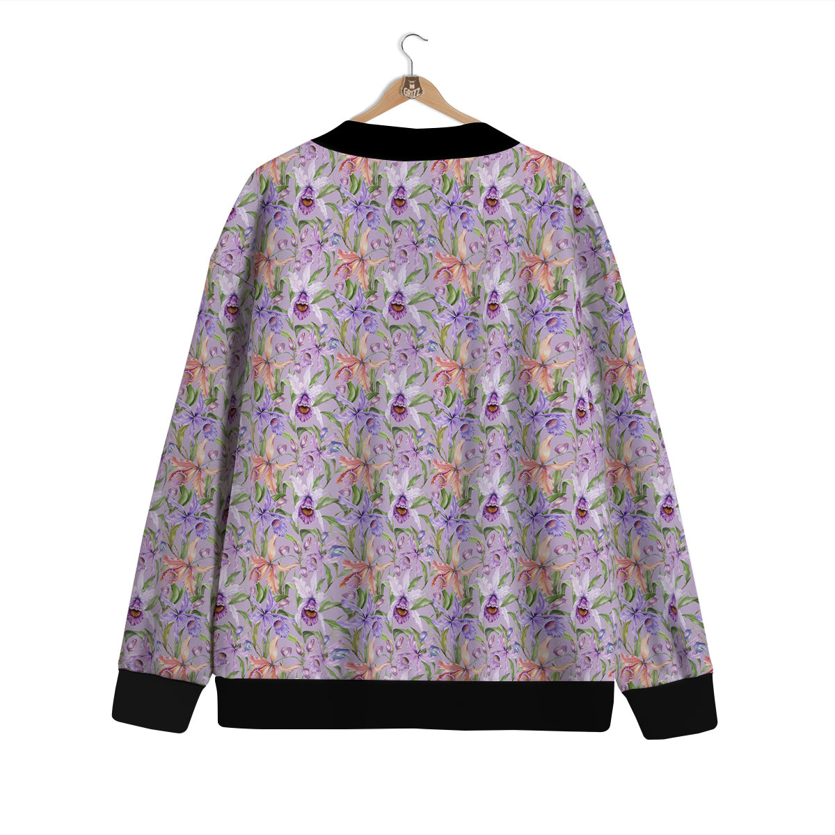 Cattleya Colorful Watercolor Print Cardigan-grizzshop