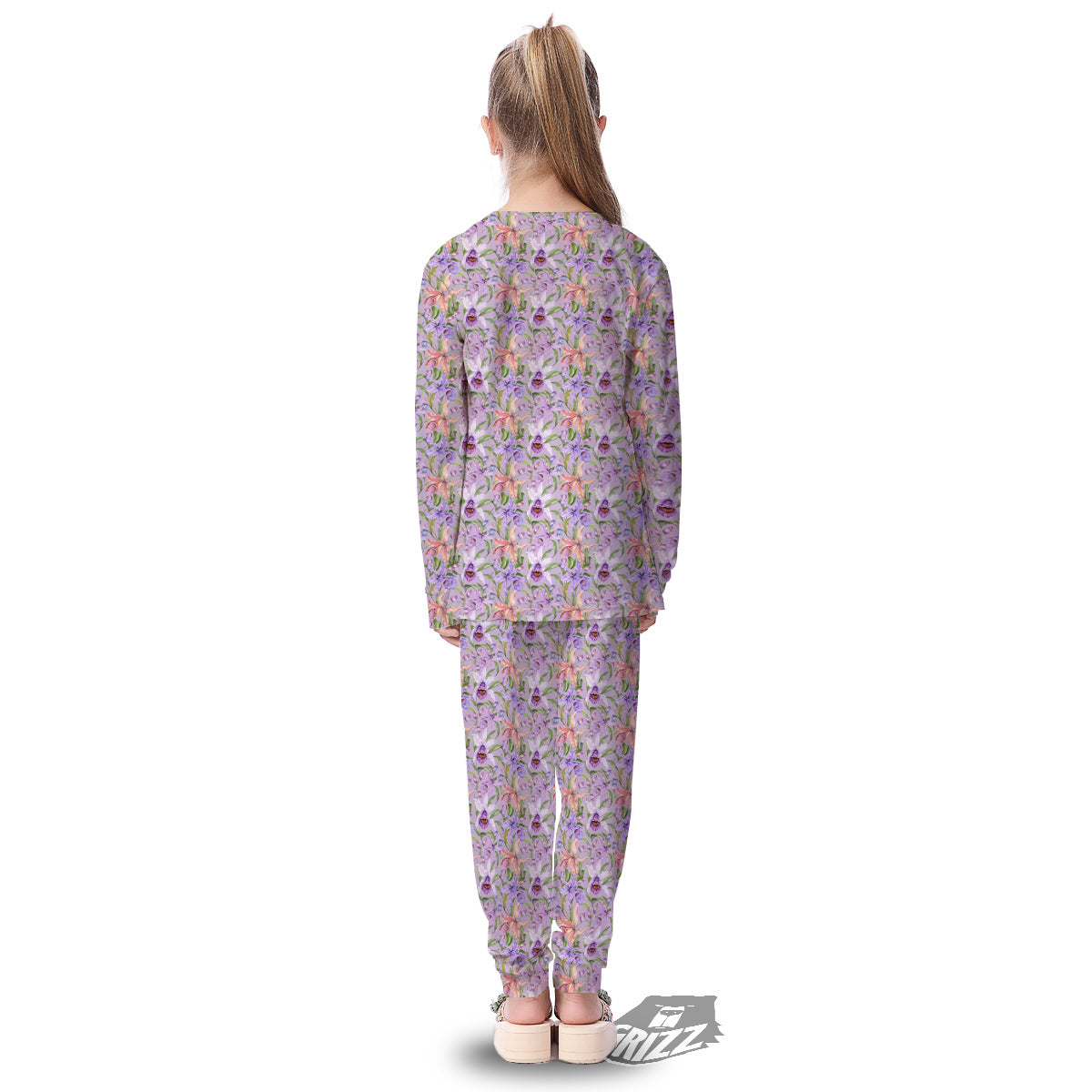 Cattleya Colorful Watercolor Print Kid's Pajamas-grizzshop
