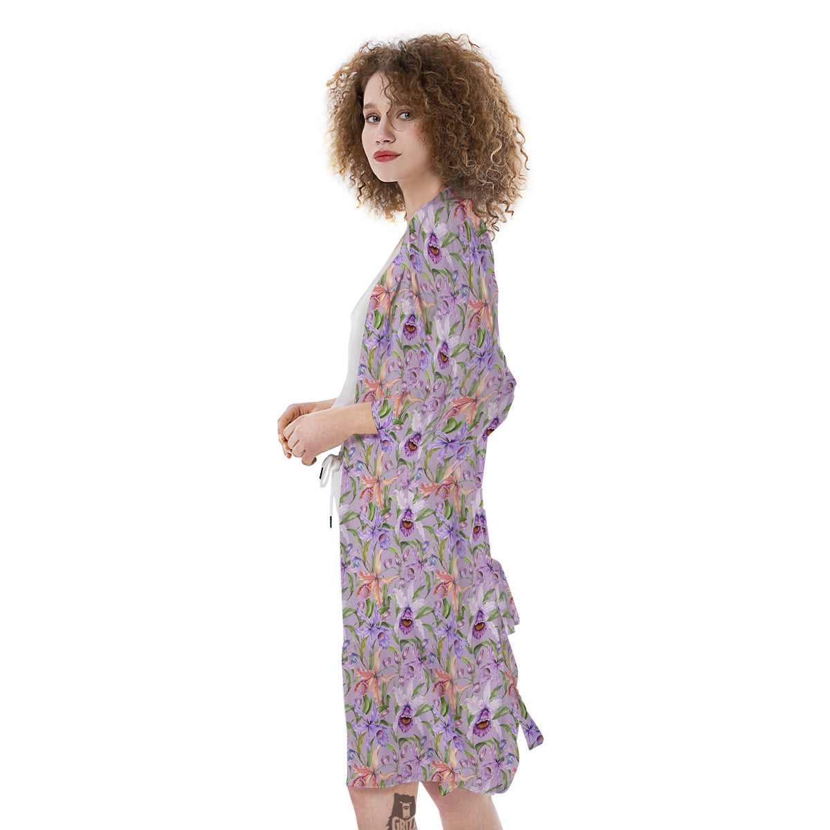Cattleya Colorful Watercolor Print Kimono-grizzshop
