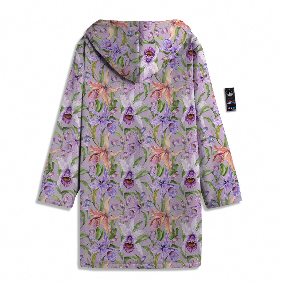Cattleya Colorful Watercolor Print Men's Windbreaker Jacket-grizzshop
