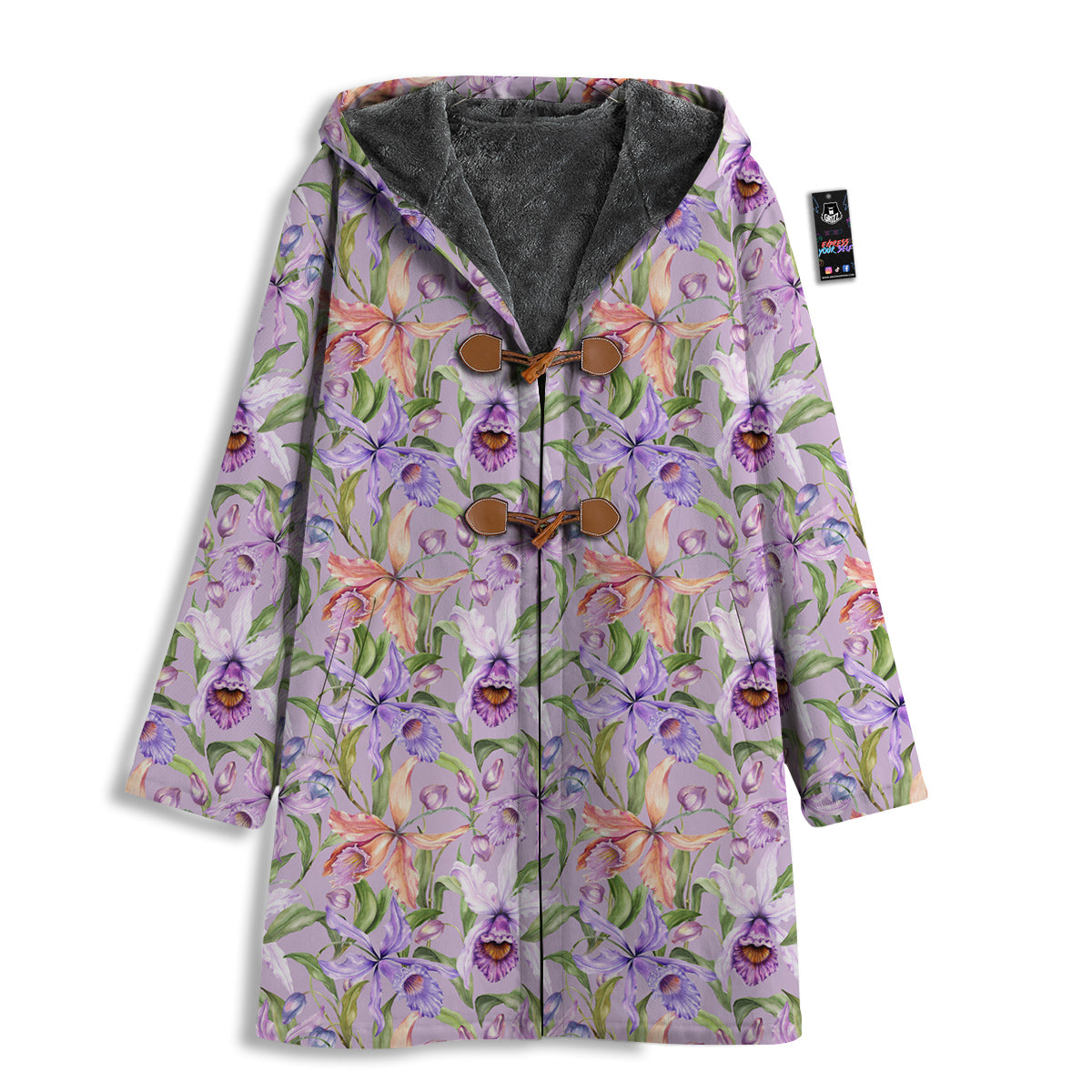 Cattleya Colorful Watercolor Print Men's Windbreaker Jacket-grizzshop