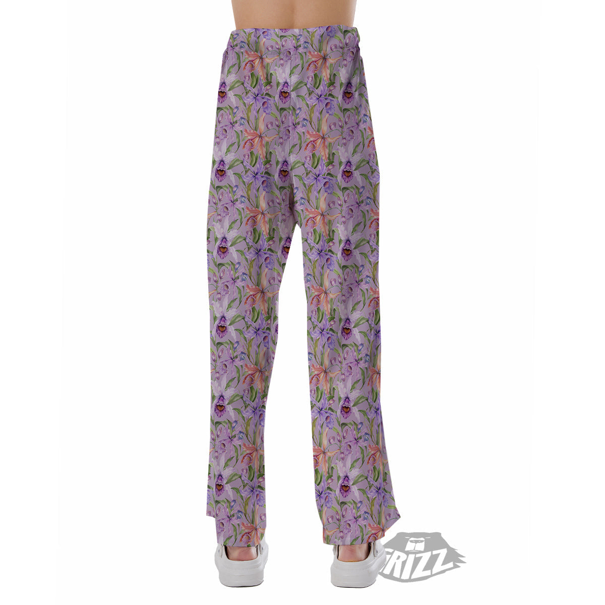 Cattleya Colorful Watercolor Print Pajama Pants-grizzshop