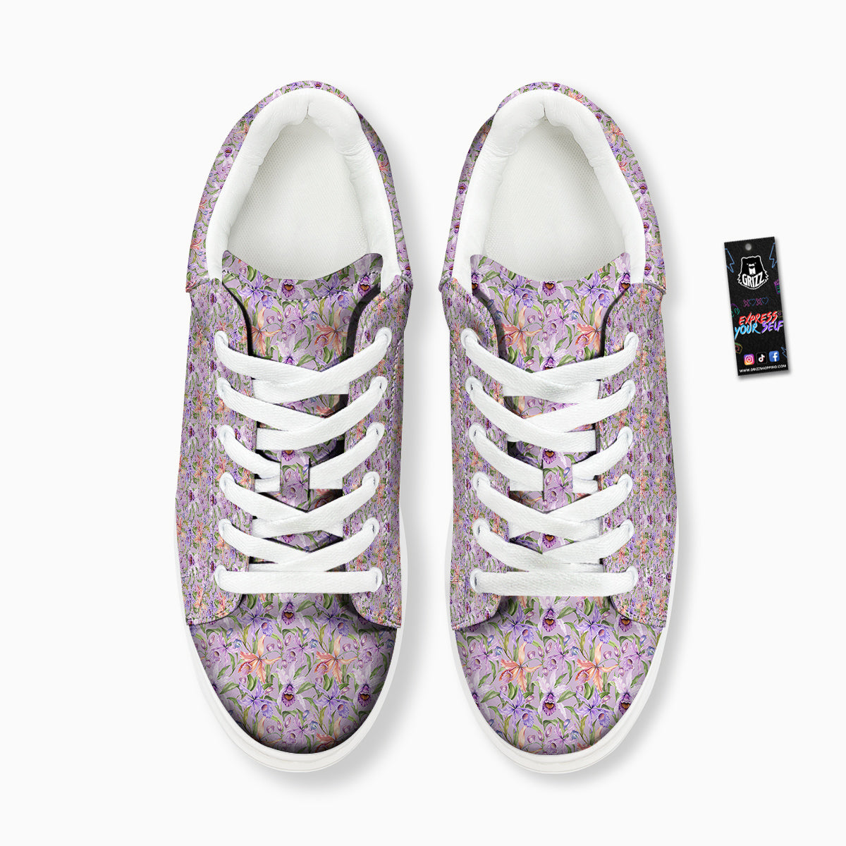 Cattleya Colorful Watercolor Print Platform Shoes-grizzshop