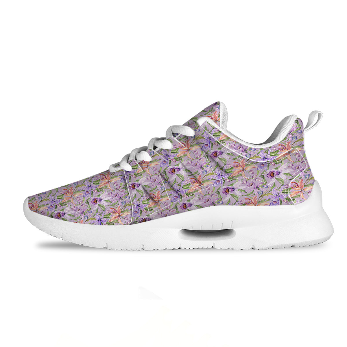 Cattleya Colorful Watercolor Print Tennis Shoes-grizzshop