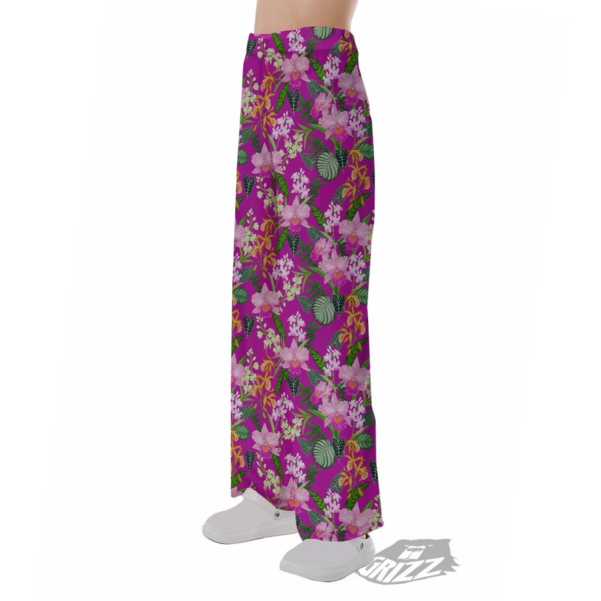 Cattleya Tropical Print Pattern Pajama Pants-grizzshop