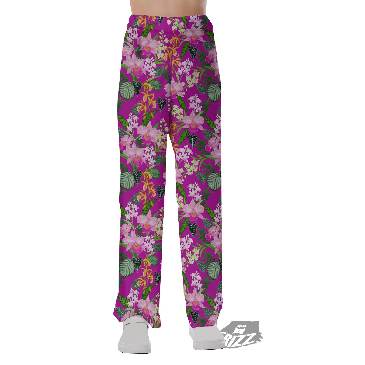 Cattleya Tropical Print Pattern Pajama Pants-grizzshop