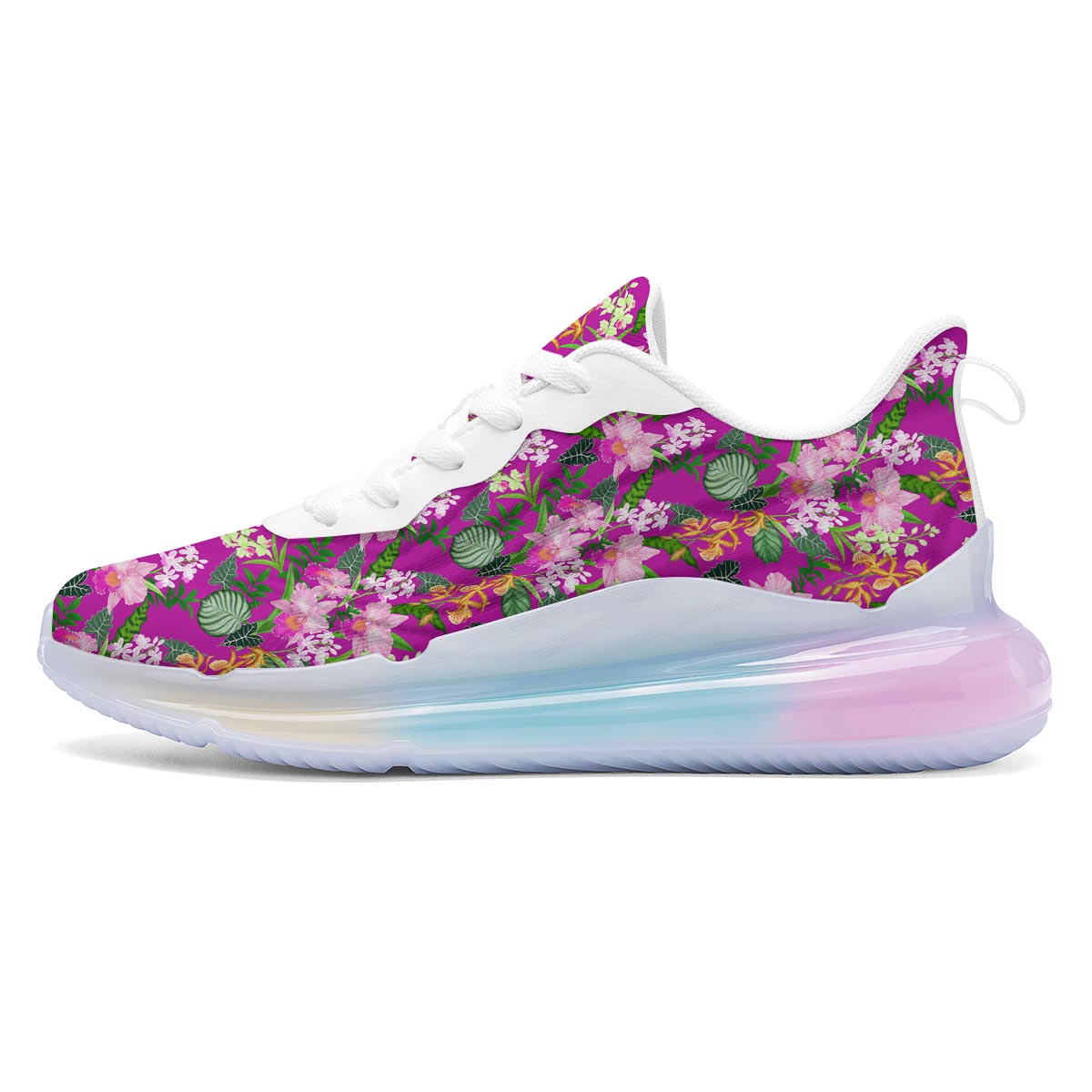 Cattleya Tropical Print Pattern Running Sneakers-grizzshop
