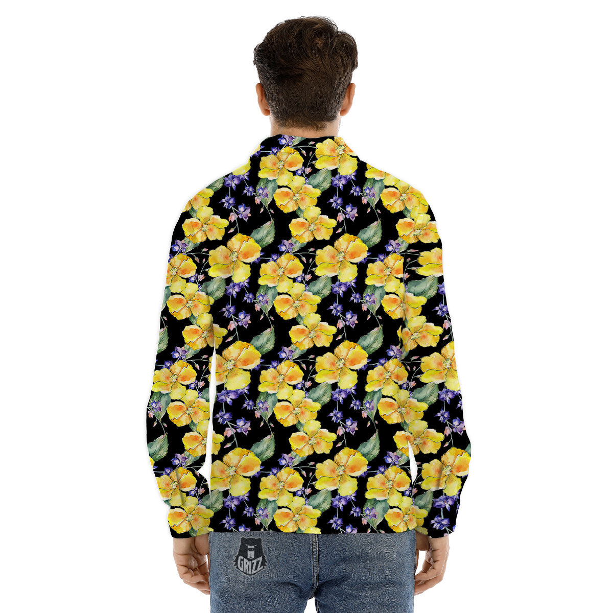 Cattleya Watercolor Print Pattern Men's Dress Shirts-grizzshop