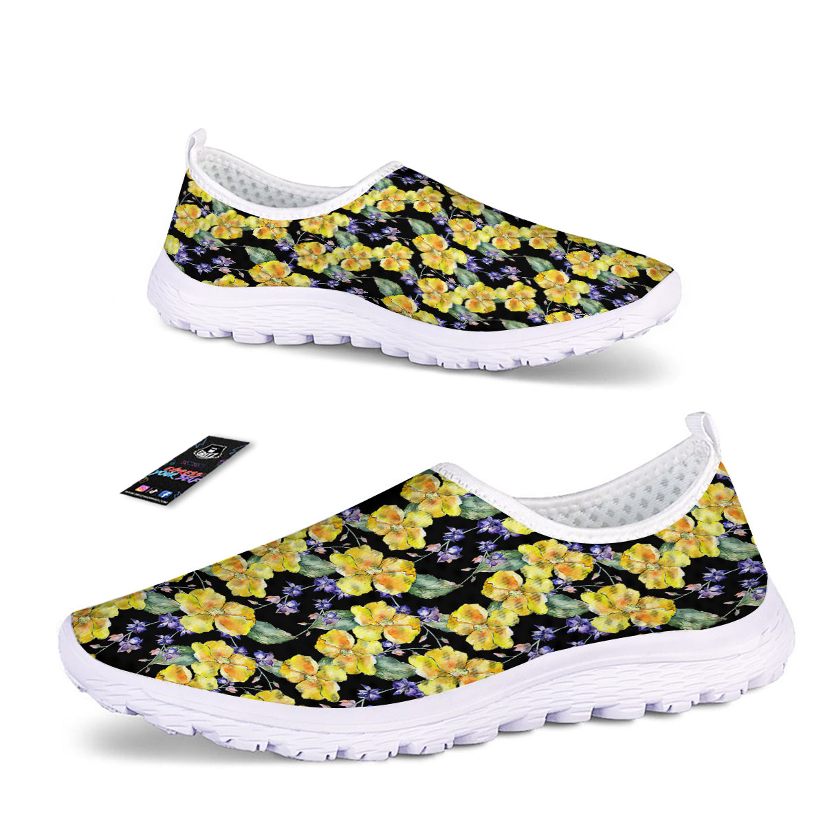 Cattleya Watercolor Print Pattern Nurse Shoes-grizzshop