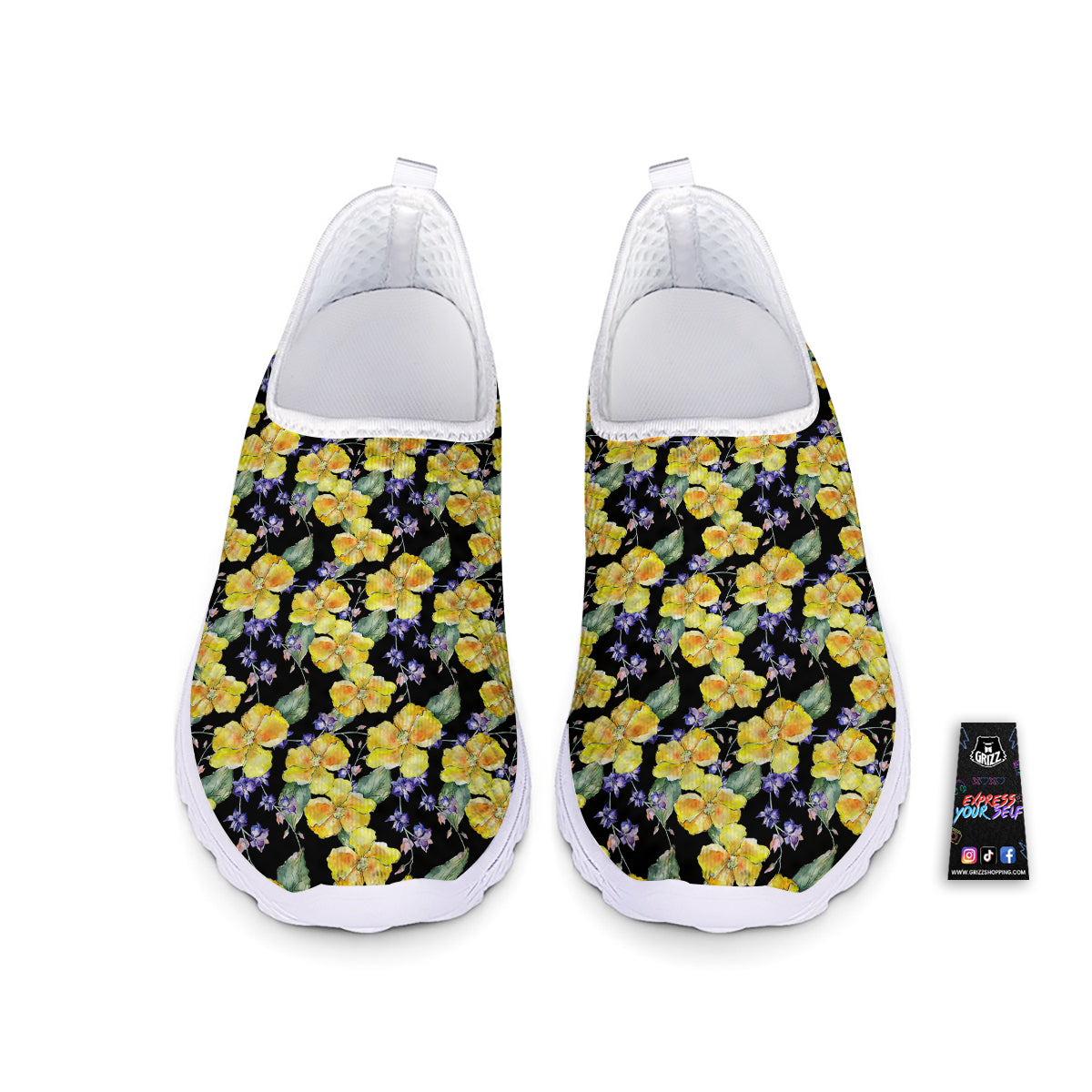 Cattleya Watercolor Print Pattern Nurse Shoes-grizzshop