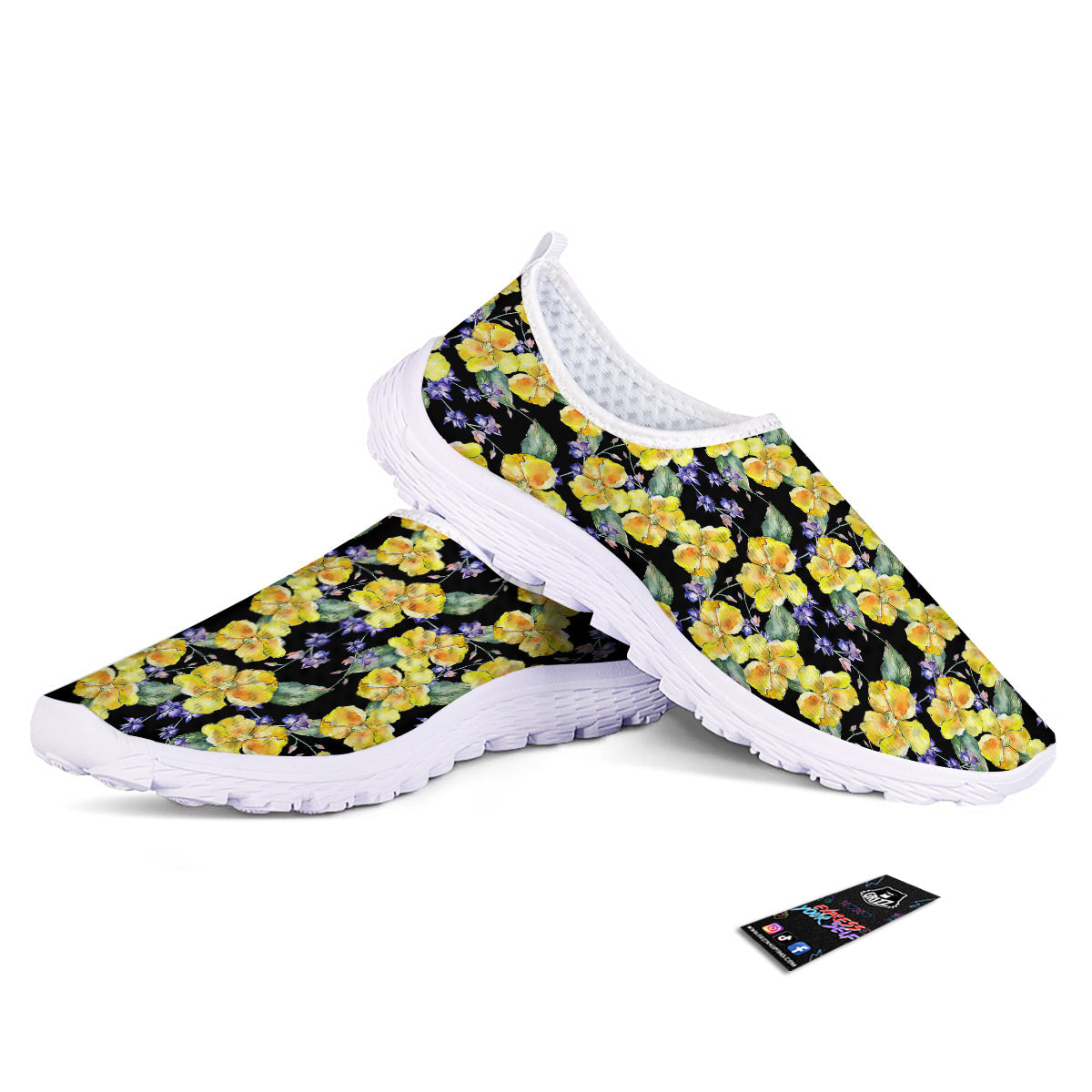 Cattleya Watercolor Print Pattern Nurse Shoes-grizzshop