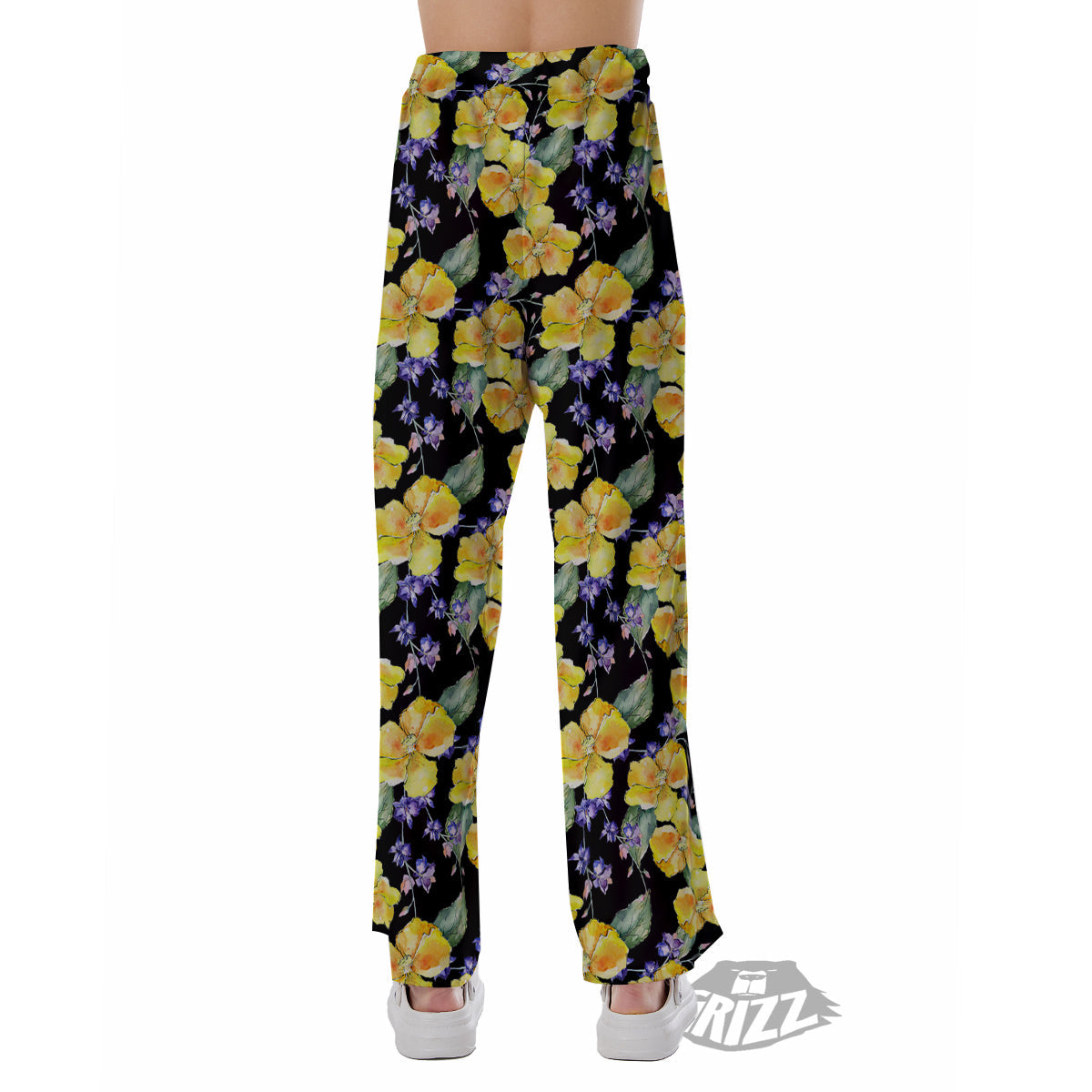 Cattleya Watercolor Print Pattern Pajama Pants-grizzshop